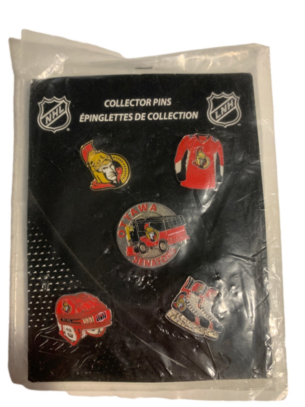 Unisex JF Sports Ottawa Senators NHL Collector Pin Set One Size Red Black